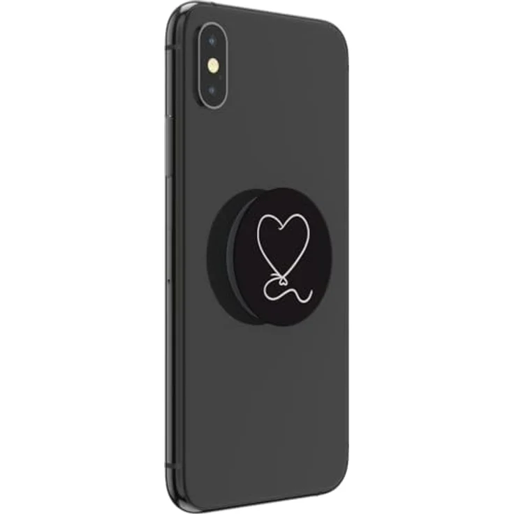 POPSOCKETS PopGrip Basic Heart Balloon, Handyhalterung in Schwarz mit einziehbarem Griff und Ständerfunktion – Bild 4