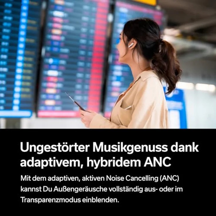 Denon AH-C840NCW, True Wireless Bluetooth In-Ear-Kopfhörer mit hybridem ANC, wasserresistent und kristallklarer Anrufqualität – Weiß – Bild 2
