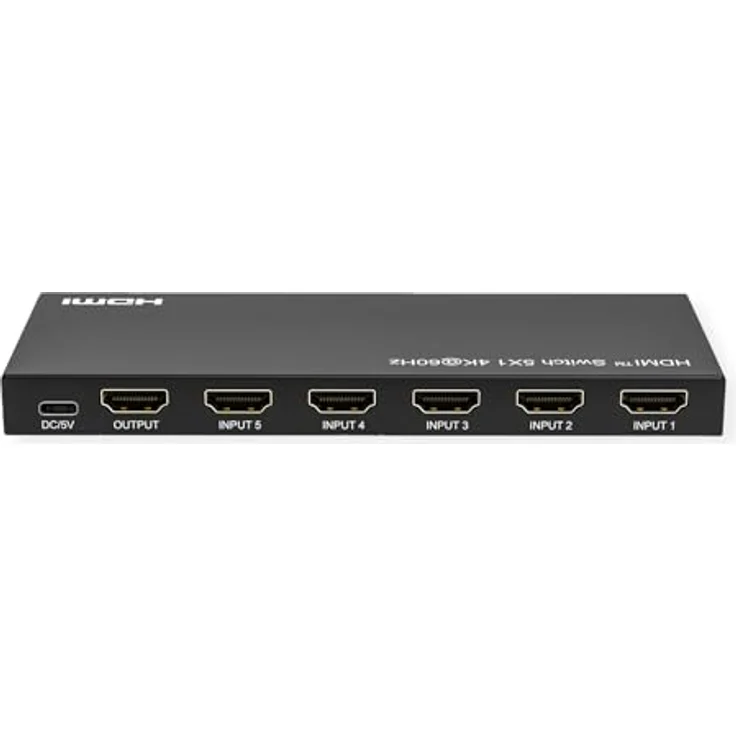 ROLINE 4K HDMI Switch 5-Fach, mit Fernbedienung, 4K2K Unterstützung, schwarzes Gehäuse – Bild 4
