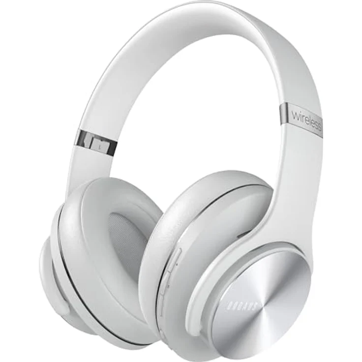 DOQAUS Care 1, Bluetooth Kopfhörer Over Ear mit 90 Std Akkulaufzeit, 3 EQ-Modi, HiFi Stereo, faltbares Headset mit Mikrofon, weiche Ohrpolster - Hellgrau – Bild 1