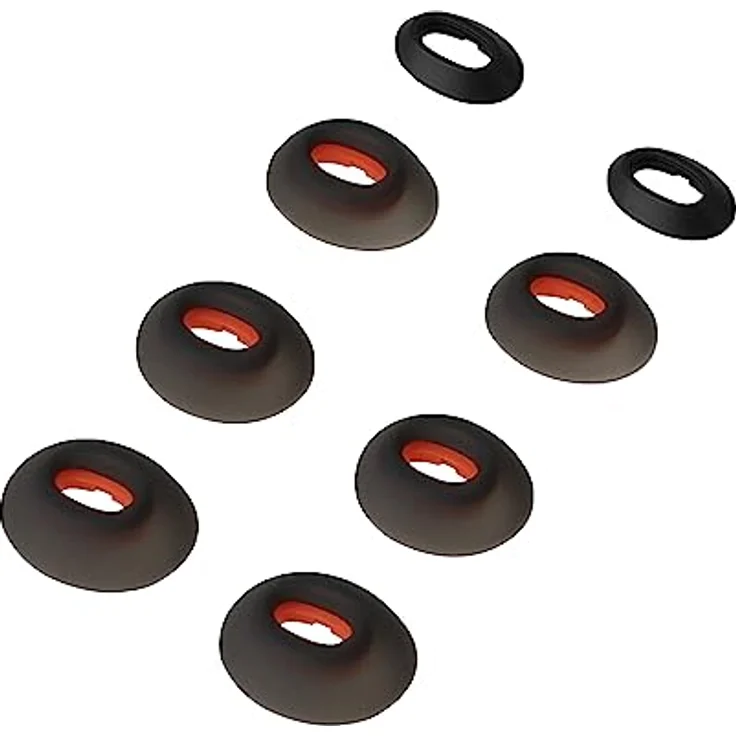 kwmobile 8X Ersatzpolster für JBL Tune Flex - Schwarz, Silikon Ohrstöpsel in 4 Größen, flexibles und reißfestes TPU Material – Bild 3