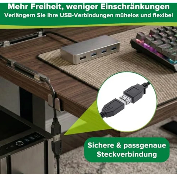 InLine USB 2.0 Verlängerung, St/Bu Typ A, schwarz, 5m (34605B) – Bild 6