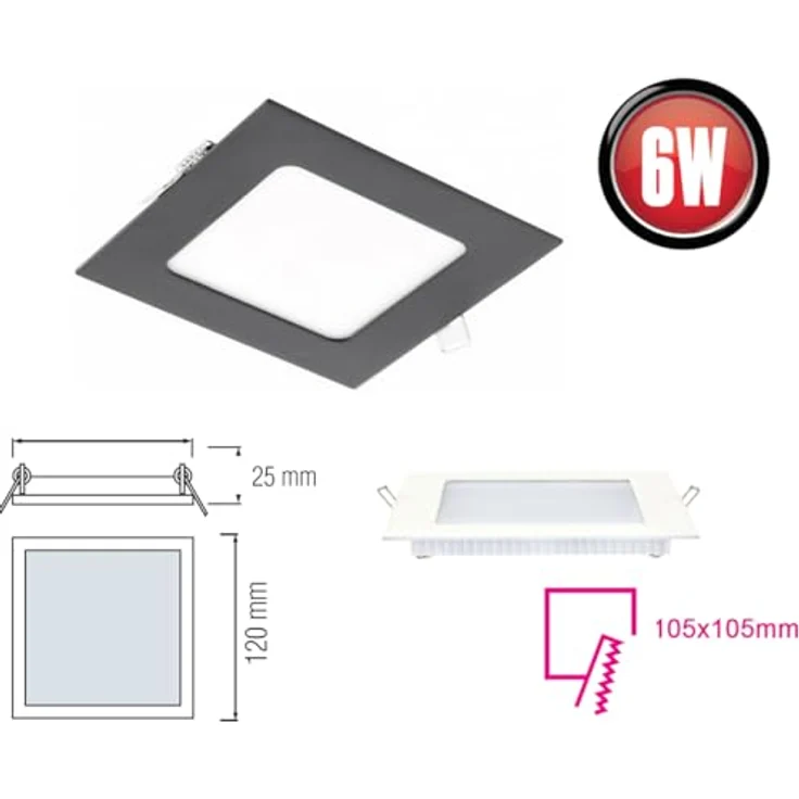 ENERGMiX LED Einbauleuchte slim Panele in Schwarz|120 x 120 x 22mm|560 Lumen|Warmweiß (3000 K) – Bild 2