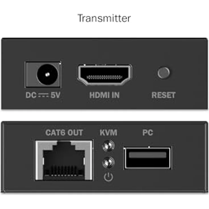 Digitus HDMI KVM Extender Set, 4K/30Hz, verlustfreie Signalübertragung bis 40m, Schwarz – Bild 6