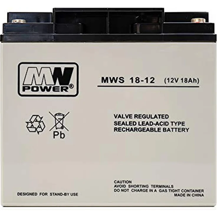 PNI PNI-ACC1812 Gel Batterie MW 18-12S 12V / 18Ah Grau/Schwarz – Bild 2