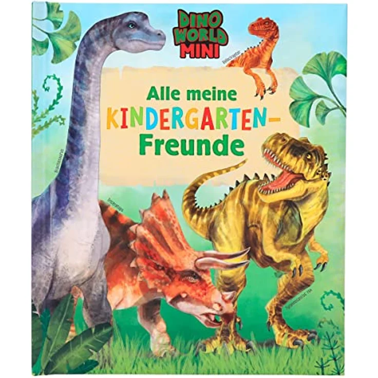 Depesche 12073 World Mini Dino-Kindergarten-Freundebuch im Dinousaurier-Look, mit 96 verzierten Seiten zum Eintragen für Freunde, Mehrfarbig – Bild 1