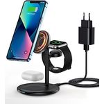 Magsafe Ladegerät, Induktive Ladestation Kompatibel mit iPhone 14/14 Pro/14 Pro Max, iPhone14/13/12 Serie, Wireless Charger für Apple Watch Ultra/8/7/6/5/4/3/2,AirPods