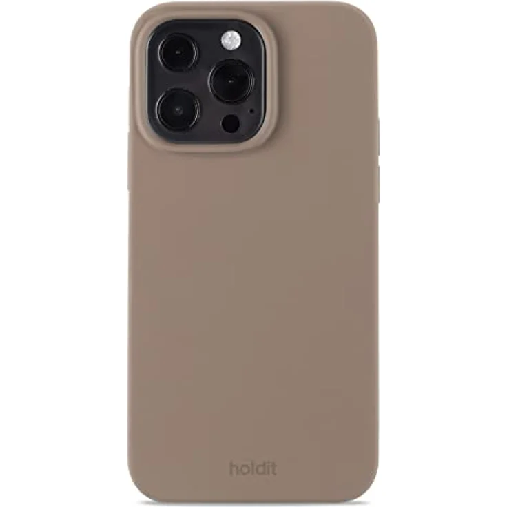 Holdit Silikonhülle iPhone 13 Pro (6,1”) - 0,8mm Ultra dünn Handyhülle Silikon - Trendy Slim Silicone case mit Voller Schutz (erhöhte Kante für Kameraschutz) - Mocha Brown – Bild 1