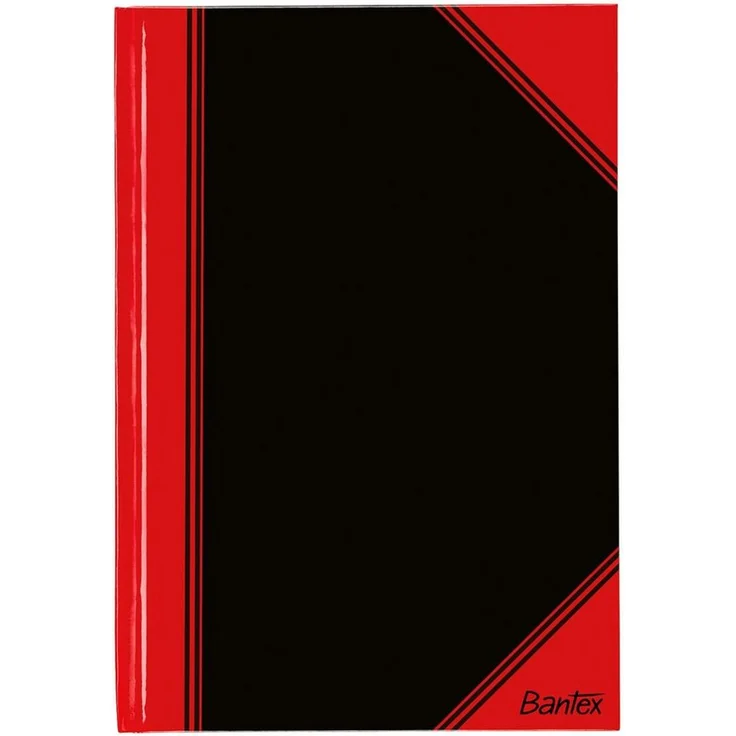 Bantex Notizbuch Chinakladde, A7, 96 Blatt, kariert, Hardcover, schwarz-rot – Bild 1