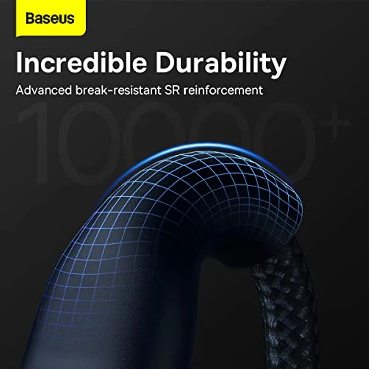 Baseus Flash Series II 100W 3-in-1 USB Kabel, Typ C/A zu C/Lightning/micro USB, 1,2m, Blau – Bild 7