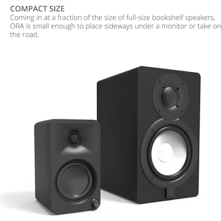 Kanto ORAMB 100W Powered Reference Desktop Computer Speakers | Bluetooth 5.0 | USB-C Input | Bi-Amplified | 100 Hz Automatic Crossover | Black – Bild 5