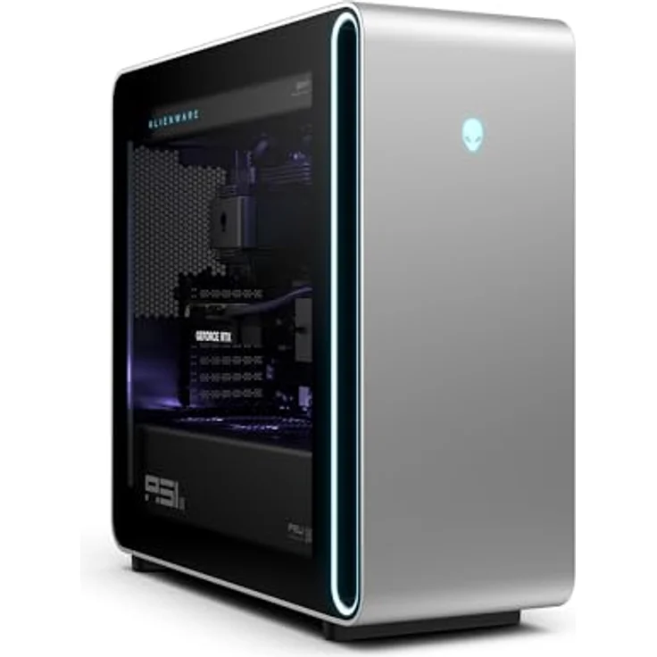 Alienware Area-51 Gaming Desktop, Intel Core Ultra 9, Nvidia GeForce RTX 5090, 64GB RAM, 4TB SSD, Flüssigkeitskühlung, Windows 11 Home, AlienFX - Lunar Silver – Bild 1