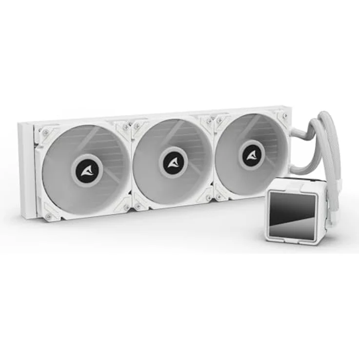 Sharkoon S60 ARGB AIO Weiß, 360-mm Wasserkühlung mit 3x 120-mm ARGB-PWM-Lüftern, kompatibel mit LGA 1700/1851 und AM4/AM5 – Bild 2