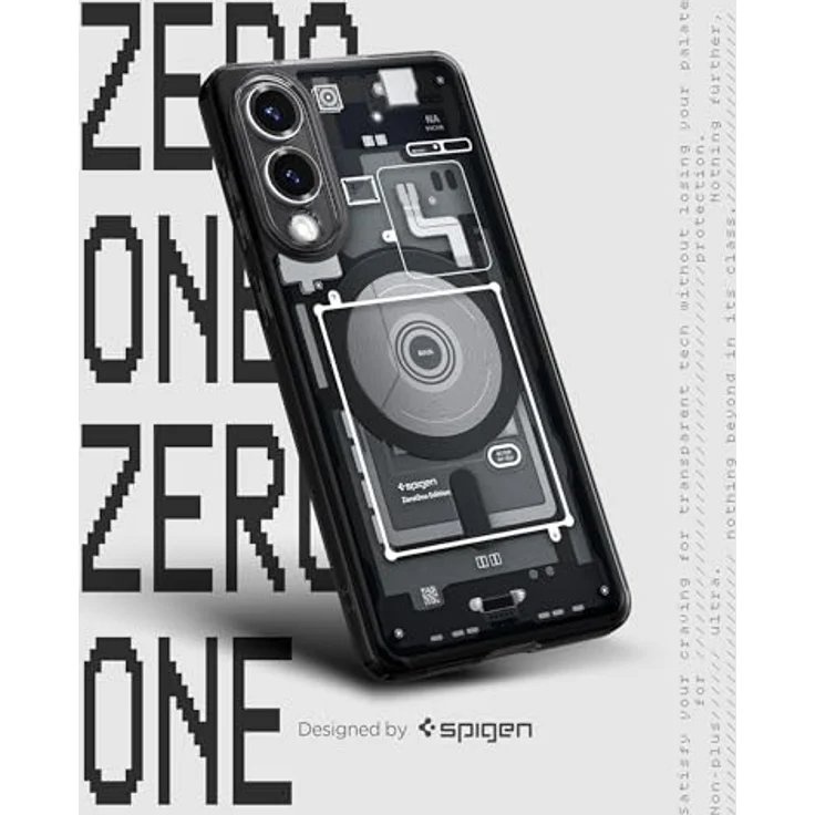 Spigen Ultra Hybrid MagFit Hülle für Samsung Galaxy S25 Edge, kompatibel mit MagSafe, Zero One Black, PC/TPU-Konstruktion, Display- und Kameraschutz, Air Cushion Technologie – Bild 3