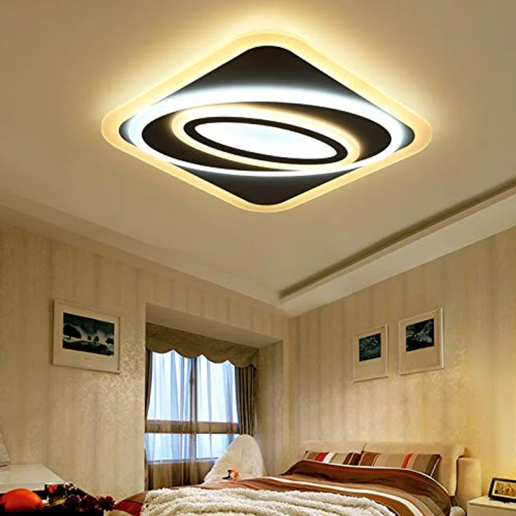 Eurotondisplay Euroton LED Deckenleuchte 094 mit Fernbedienung Lichtfarbe/Helligkeit einstellbar dimmbar LED Deckenlampe Beleuchtung (50x50cm 68W) - Flexibel dimmbar und stufenlos einstellbare Lichtfarbe - Preisvergleich – Bild 1