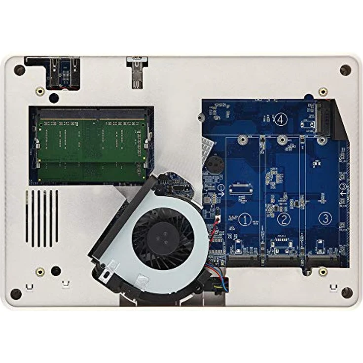 QNAP TBS-453DX-8G, Quad-Core 4-Bay M.2 SATA SSD NASbook, 4K 60Hz-HDMI-2.0, weißgrau – Bild 6