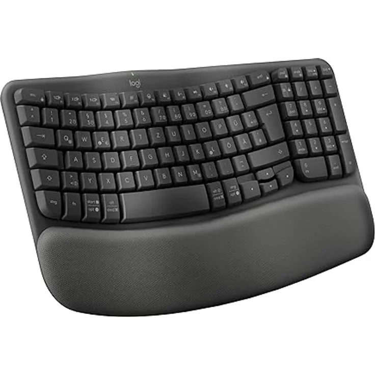 Logitech Wave Keys (DE, Kabelgebunden), Tastatur, Grau