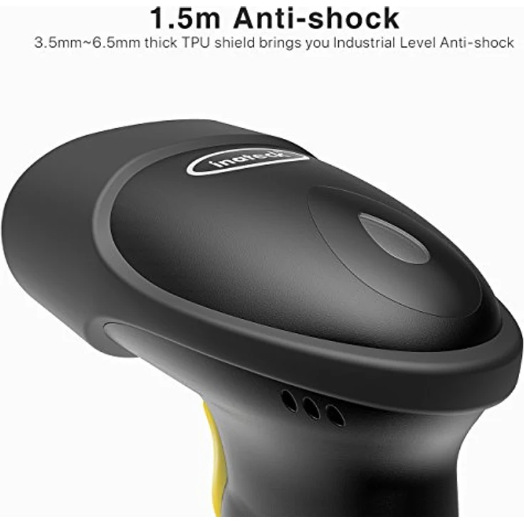 Inateck BCST-50, 2D Barcode Scanner Wireless mit Bluetooth, 2000 mAh Akku für 30 Tage Dauerbetrieb, 1D/2D Code- und Datamatrix-Erkennung, inkl. 2.4G-Adapter – Bild 5