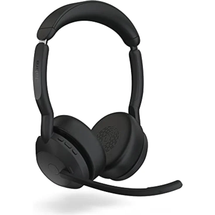 Jabra Evolve2 55 - schnurloses Stereo-Headset mit Ladestation und Jabra Air Comfort - Mikrofone mit Geräuschunterdrückung & ANC - kompatibel mit allen UC-Plattformen wie Zoom und Google Meet - Schwarz – Bild 3