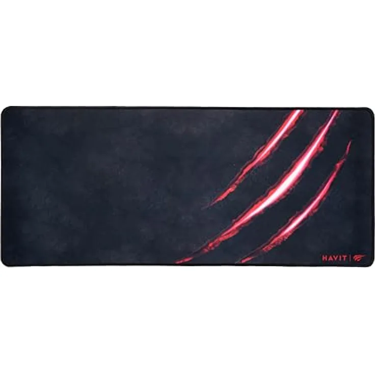 Havit MP861 Gaming Mauspad, 700x300mm groß, gummierte Anti-Rutsch-Oberfläche, genähte Ränder, schwarz