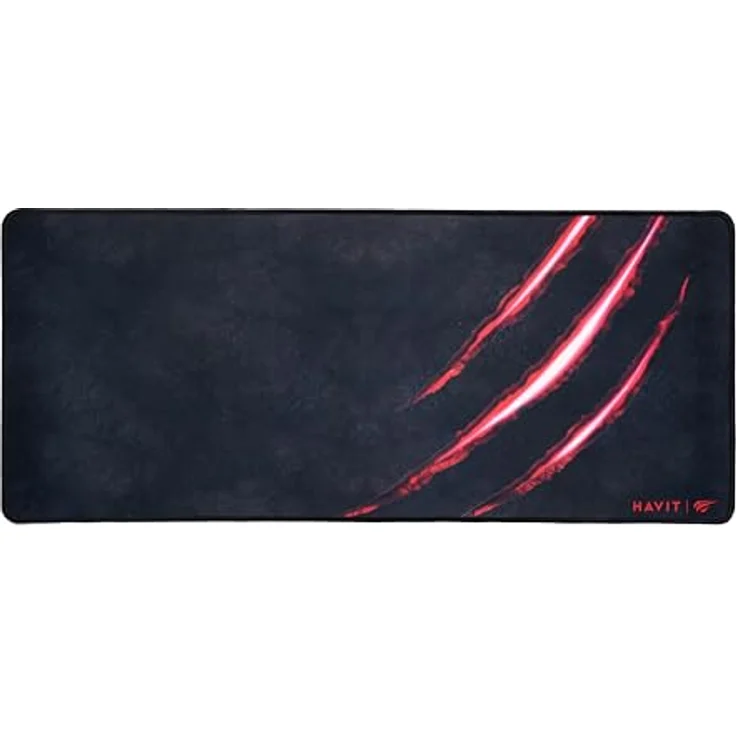 Havit MP861 Gaming Mauspad, 700x300mm groß, gummierte Anti-Rutsch-Oberfläche, genähte Ränder, schwarz – Bild 1