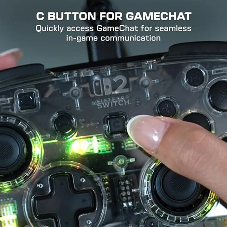 Turtle Beach Afterglow Transparent RGB Gaming-Controller, kabelgebunden, offiziell lizenziert für Nintendo Switch 2, anpassbare Beleuchtung und programmierbare Tasten – Bild 5
