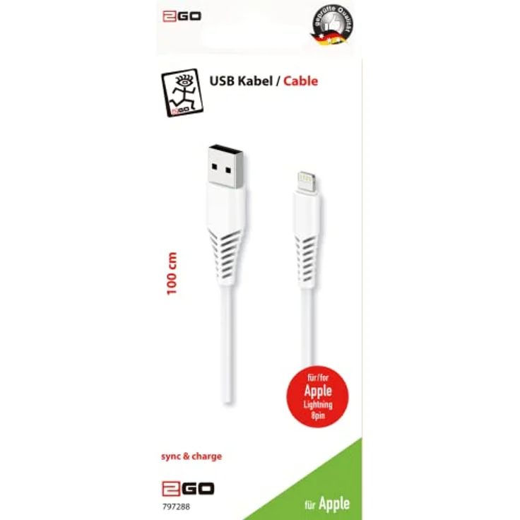 2GO 797288 USB Kabel 1 m USB B Lightning Weiß – Bild 2