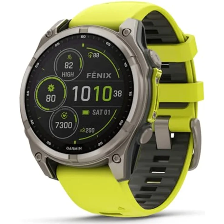 Garmin Fenix 8 Solar Sapphire Titan, 47 mm Smartwatch mit Solar-Laden, robustem Design, Multi-Sport-Funktionen und Gesundheits-Tracking – Bild 1