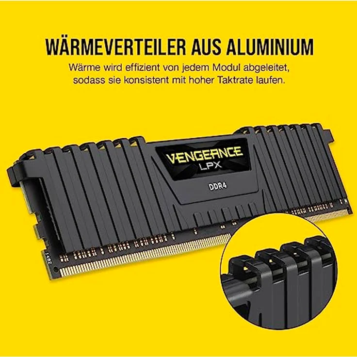 Corsair Vengeance LPX 32GB (2 x 16GB) DDR4 3200MHz C16, High Performance Desktop Arbeitsspeicher Kit Schwarz - Preisvergleich – Bild 4
