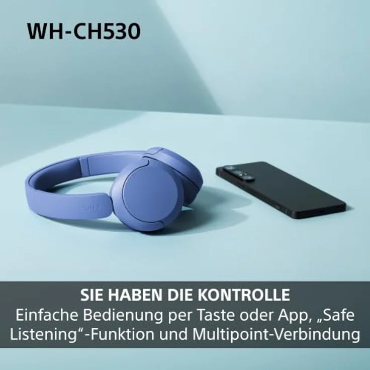 Sony WH-CH530, Over-Ear Kopfhörer mit hochwertigem Klang, blau – Bild 7