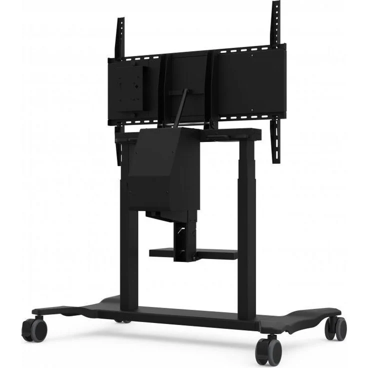 Viewsonic Motorisierter TV Ständer VB-STND-007 für 86" Displays, bis zu 75 kg, Schwarz, mit höhenverstellbarer Bildschirmsteuerung und geräuscharmen 360-Richtungs-Rädern