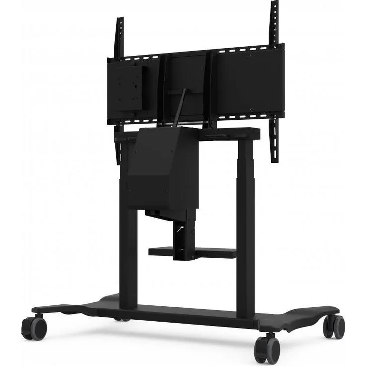 Viewsonic Motorisierter TV Ständer VB-STND-007 für 86" Displays, bis zu 75 kg, Schwarz, mit höhenverstellbarer Bildschirmsteuerung und geräuscharmen 360-Richtungs-Rädern