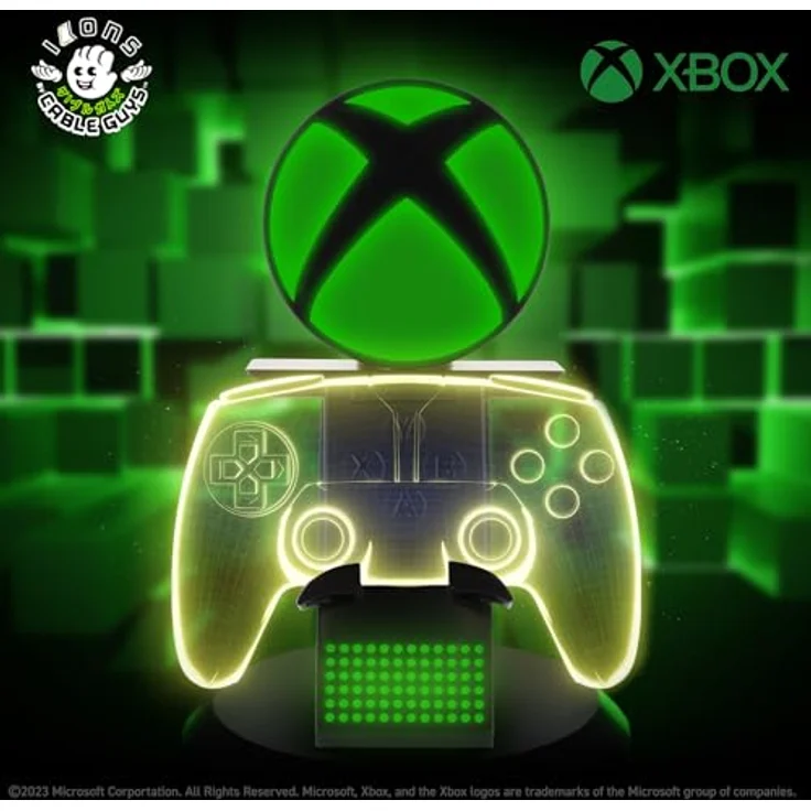 Cable Guys Xbox IKON Light Up Phone and Device Stand, 20cm, mit beleuchtetem Xbox-Symbol in Schwarz und Grün, R.E.S.T. System – Bild 3