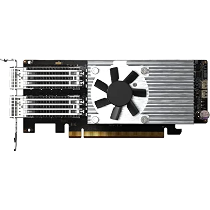 Qnap QXG-100G2SF-E810, 2-Port QSFP28 100 GB Netzwerkkarte im Low Profile Format, PCIEGEN4X16 mit 100000 Mbit/s Datenübertragungsrate – Bild 1