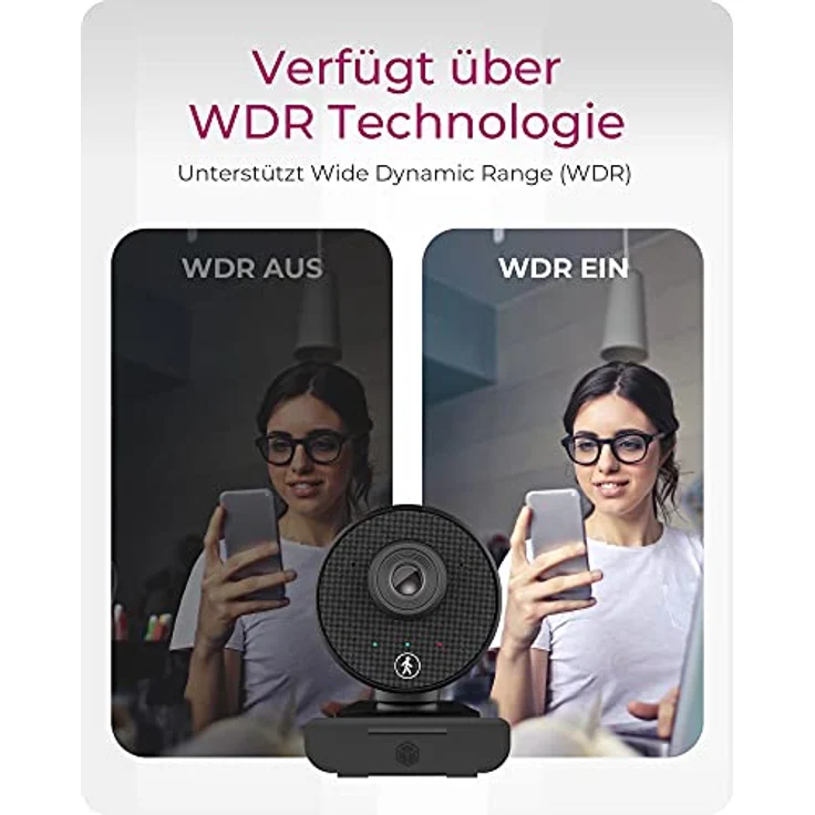 ICY BOX Full-HD USB Webcam mit Mikrofon, Klemmfuß, HD-Autofokus, WDR IB-CAM501-HD – Bild 3