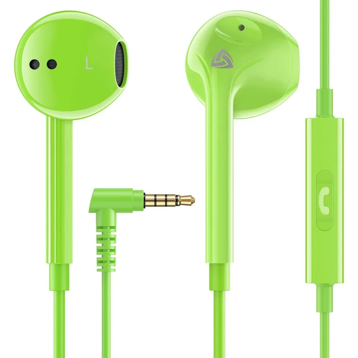 LUDOS Zenith In-Ear Kopfhörer, klarer Stereosound, bassstark, mit Kabel und Mikrofon, 3,5 mm Klinke, kompatibel mit iPhone, iPad, Samsung, Laptop