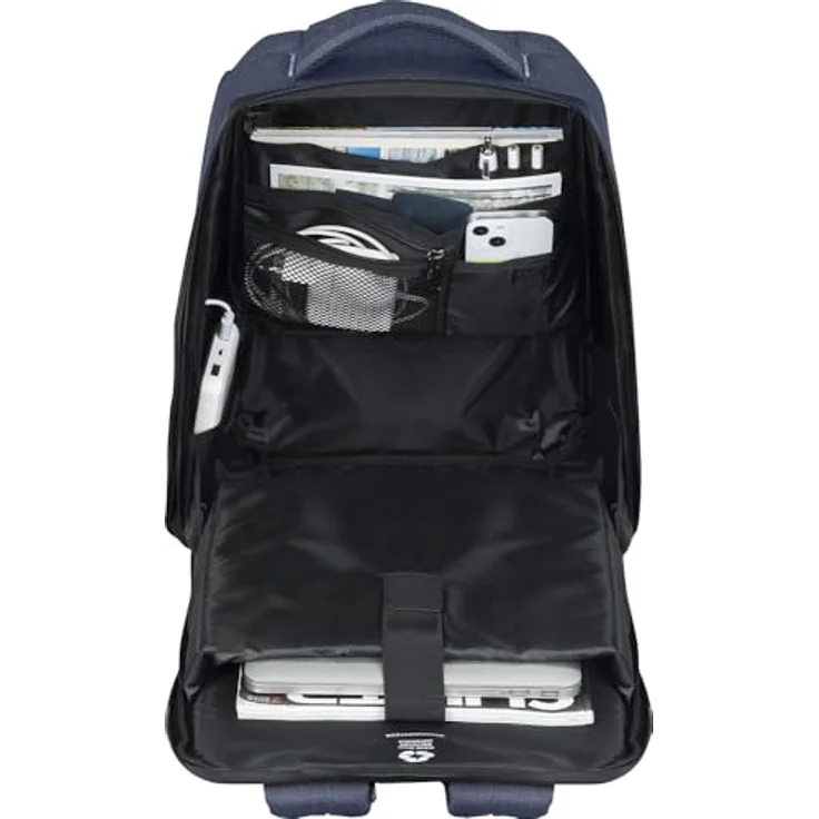 dbramante1928 Christiansborg Recycled Notebooktasche für 16" Laptops, Blau, mit gepolsterten Schultergurten und Trolley-Befestigungsgesurt – Bild 2