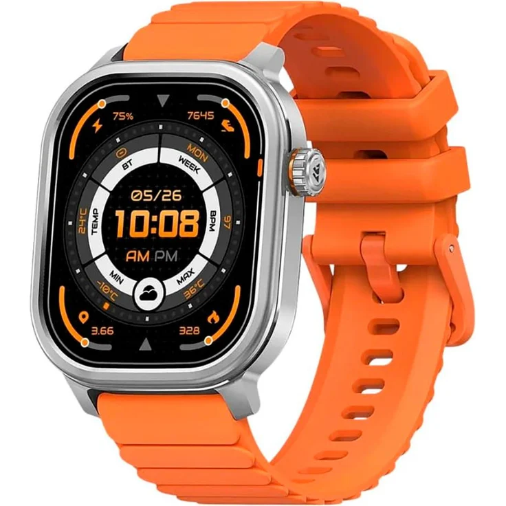 KOSPET Pulse, Smartwatch mit 1,96" AMOLED-Display, GPS, IP68, Orange, 15 Tage Akkulaufzeit