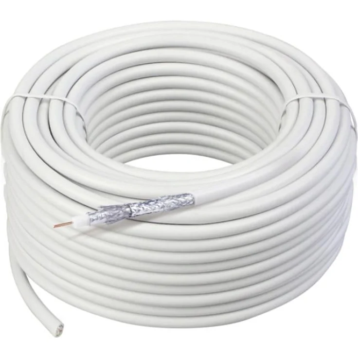 Schwaiger SAT Koaxialkabel 115 dB, Antennenkabel mit niedrigem Signalverlust, flexibler Längenanpassung