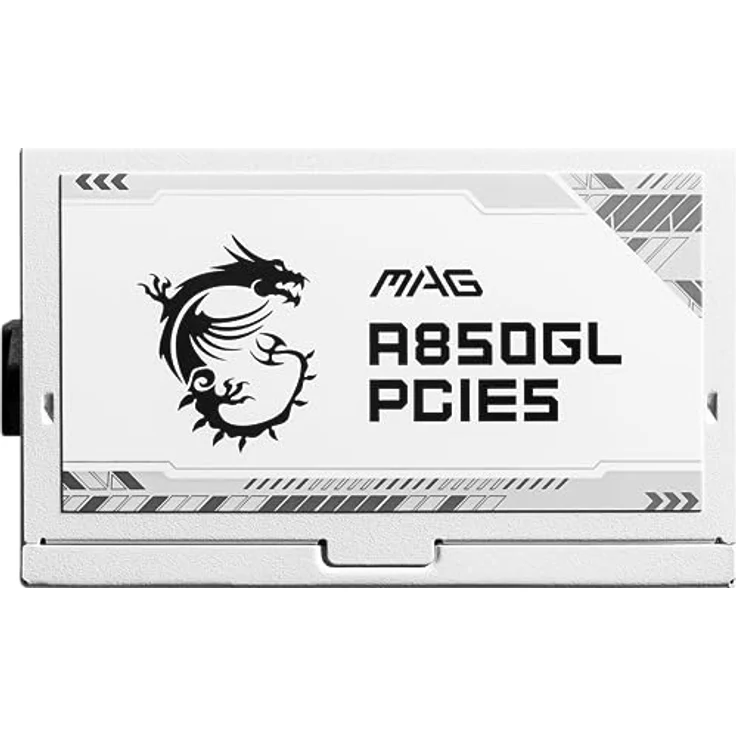 MSI 850 W ATX voll modulares Netzteil MAG A850GL PCIE5 Weiß (Active PFC/80 PLUS Gold) - Effizientes 80 PLUS Gold zertifiziertes Netzteil mit PCIe 5.0 GPU-Unterstützung – Bild 4