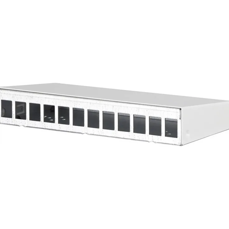 Metz Connect Keystone AP-Gehäuse 12 Port, stabiles Stahlblechgehäuse in reinweiß RAL9010, für Einzelmodule, Aufputzmontage geeignet