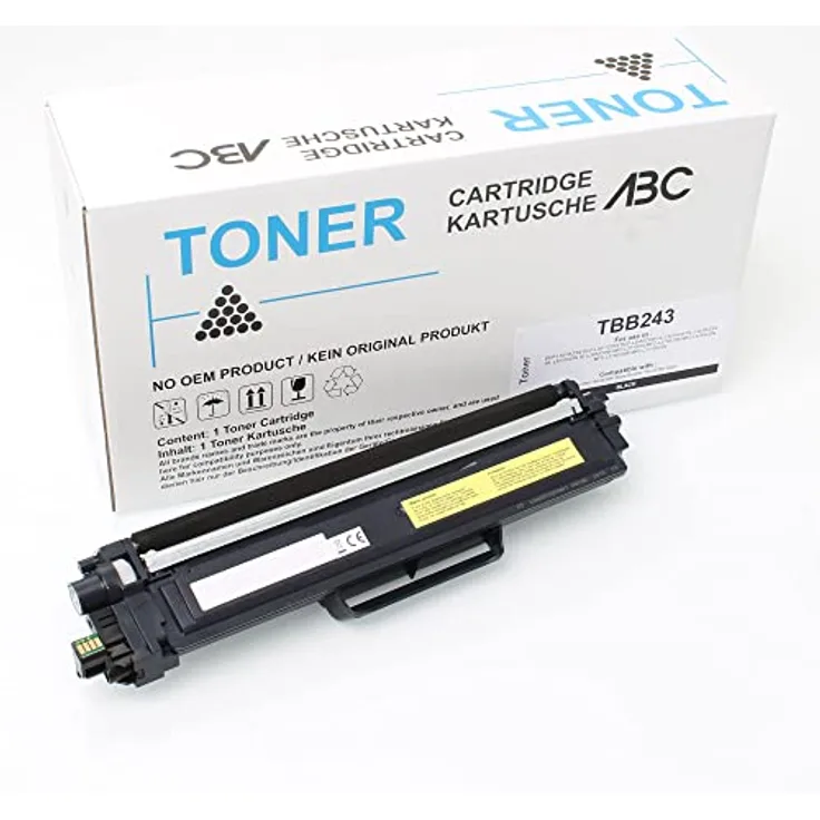 ABC Tonerkartusche TN-243BK, Kompatibler Schwarztoner für Brother DCP-L3510CDW, HL-L3210CW, MFC-L3710CW, 1000 Seiten Leistung