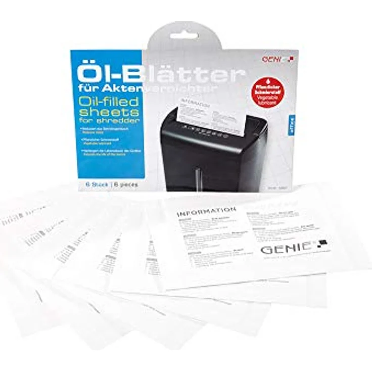 Genie Ölblätter, Ölpapier für Aktenvernichter, 6 Blatt – Bild 2
