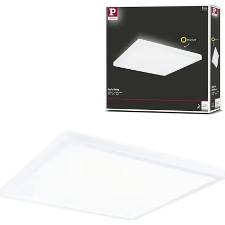 Paulmann 71159 LED Panel Atria Shine Backlight IP44 eckig 293x293mm 16W 1600lm 4000K Weiß Deckenleuchte mit Backlight-Technik und feiner Lichtstreuung - Preisvergleich