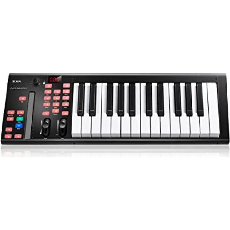 iKeyboard 3X - 25-Tasten-MIDI-Tastatur in voller Größe, halbgewichtete Klaviertasten mit Einkanal-DAW-Controller