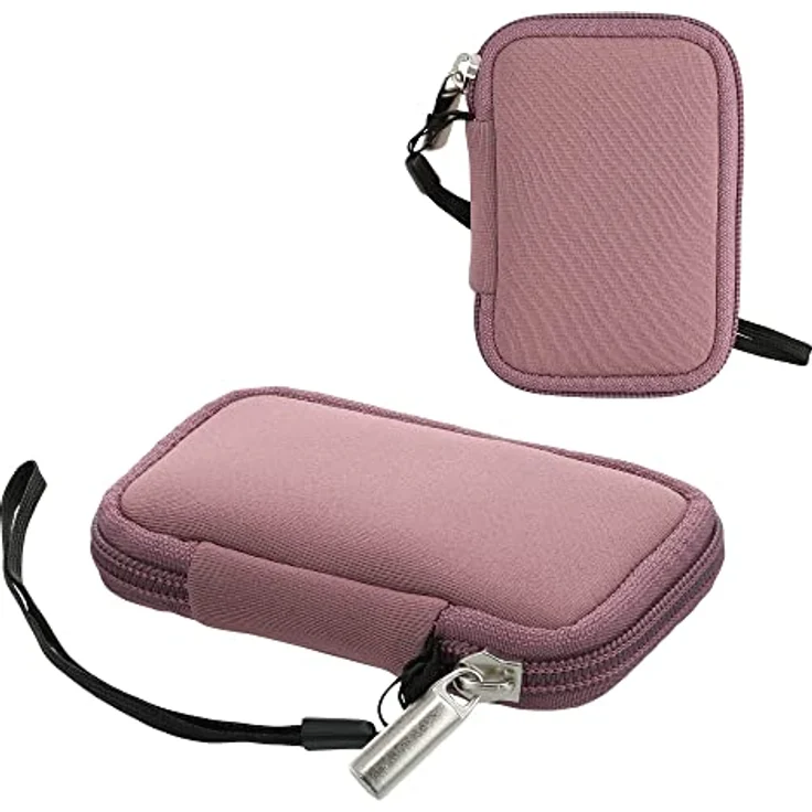 kwmobile In-Ear Kopfhörer Tasche kompatibel mit in-Ear Headphones - Neopren Cover Case - 6 x 9 cm Innenmaße - Dark Rose Etui – Bild 5