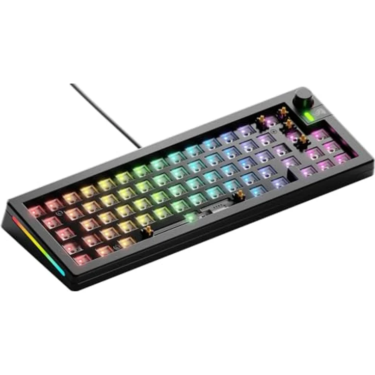 GLORIOUS GMMK 3 Barebones, 65% mechanische Gaming-Tastatur mit Hot-Swap MX-5-Pin, modulares Dichtungssystem, programmierbarem Drehknopf, ISO/EU Layout – Bild 1