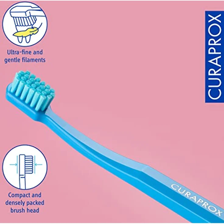 CURAPROX CS Kids Zahnbürste - Handzahnbürste für Kinder mit 5500 Ultra Soft CUREN Borsten und kleinem Bürstenkopf - Blau - Preisvergleich – Bild 3