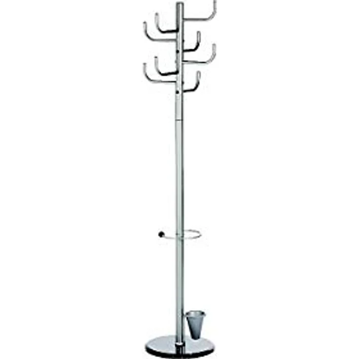 Alco Garderobenständer 2802, silber, mit 8 Haken, aus Metall, 172 x 40cm – Bild 2