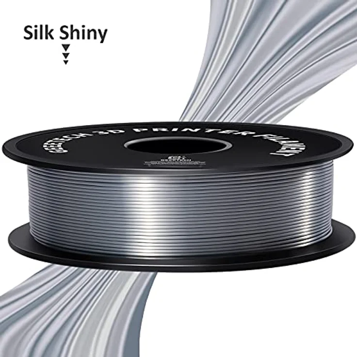 GEEETECH PLA Filament 1,75mm Silk Silber, 3D Drucker Filament, 1KG Spule – Bild 2